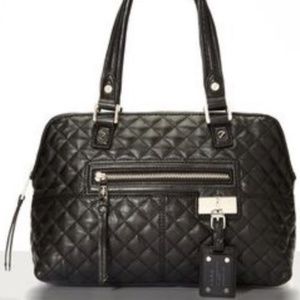 L.A.M.B Quilted Leather Marlene Black Satchel